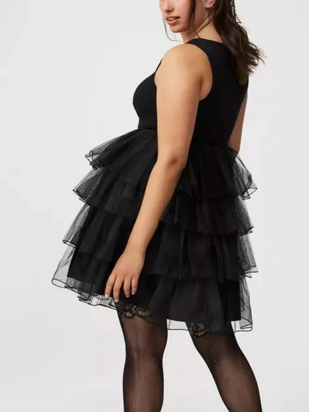 TORRID Black Tiered Tulle Tutu Mini Dress - Picture 2 of 3
